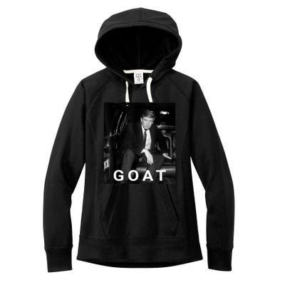 Trump Goat Republican Conservative Gift Trump 2024 Women's Fleece Hoodie