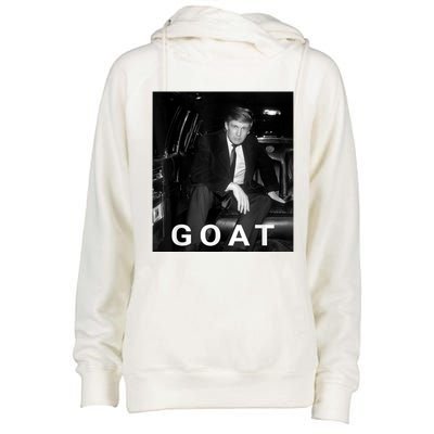 Trump Goat Republican Conservative Gift Trump 2024 Womens Funnel Neck Pullover Hood