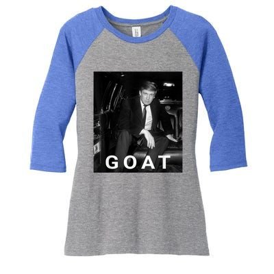 Trump Goat Republican Conservative Gift Trump 2024 Women's Tri-Blend 3/4-Sleeve Raglan Shirt