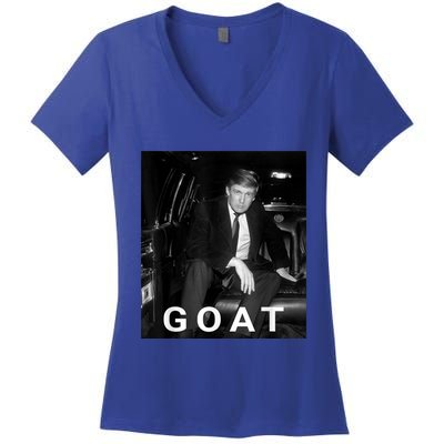 Trump Goat Republican Conservative Gift Trump 2024 Women's V-Neck T-Shirt