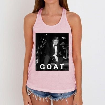 Trump Goat Republican Conservative Gift Trump 2024 Women's Knotted Racerback Tank