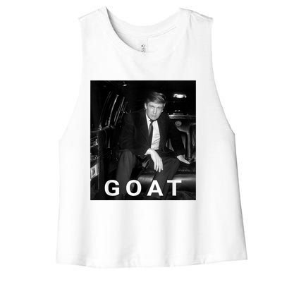 Trump Goat Republican Conservative Gift Trump 2024 Women's Racerback Cropped Tank