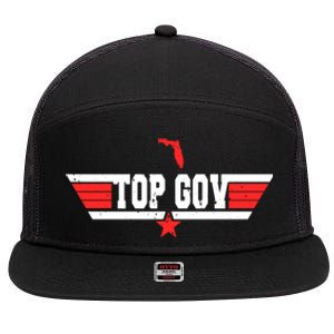 Top Gov Ron DeSantis Top Gov America’s Freedom Zone 7 Panel Mesh Trucker Snapback Hat