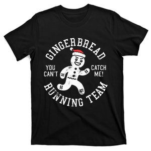 Trendy Gingerbread Running Team Christmas Humour T-Shirt