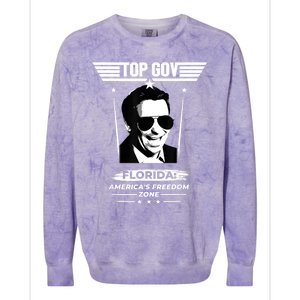 Top Gov Ron DeSantis Florida America's Freedom Zone Top Gov Colorblast Crewneck Sweatshirt