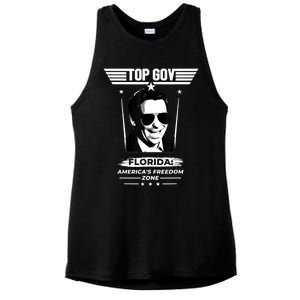 Top Gov Ron DeSantis Florida America's Freedom Zone Top Gov Ladies PosiCharge Tri-Blend Wicking Tank