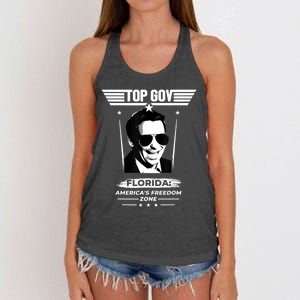 Top Gov Ron DeSantis Florida America's Freedom Zone Top Gov Women's Knotted Racerback Tank