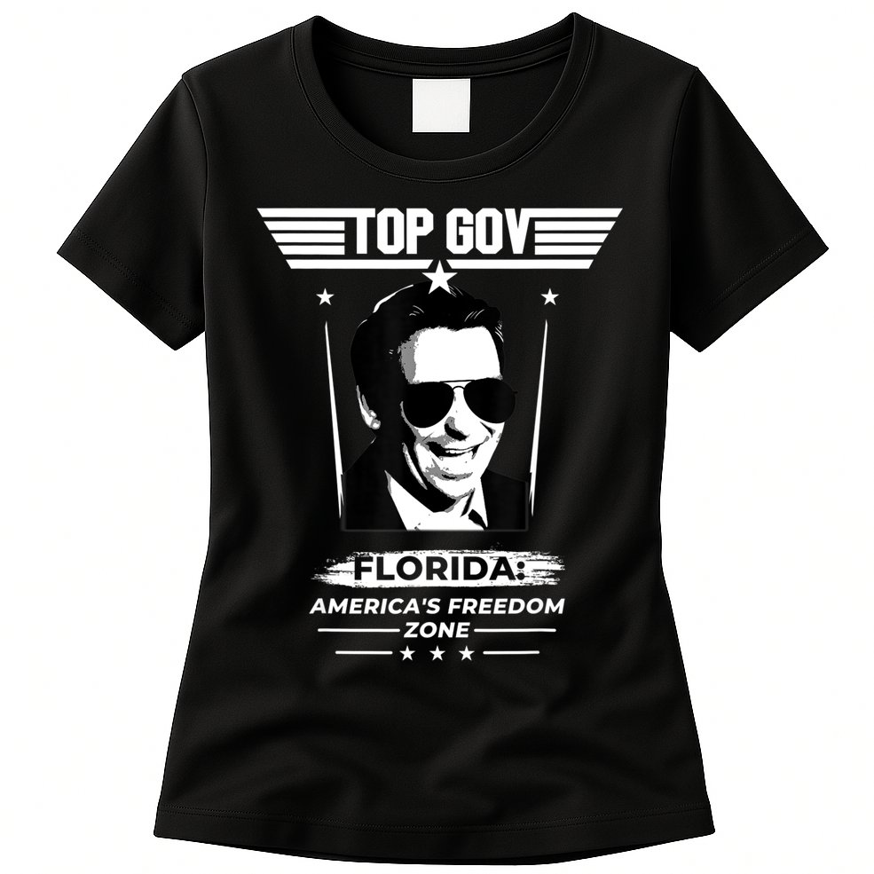 Top Gov Ron DeSantis Florida America's Freedom Zone Top Gov Womens T-Shirt