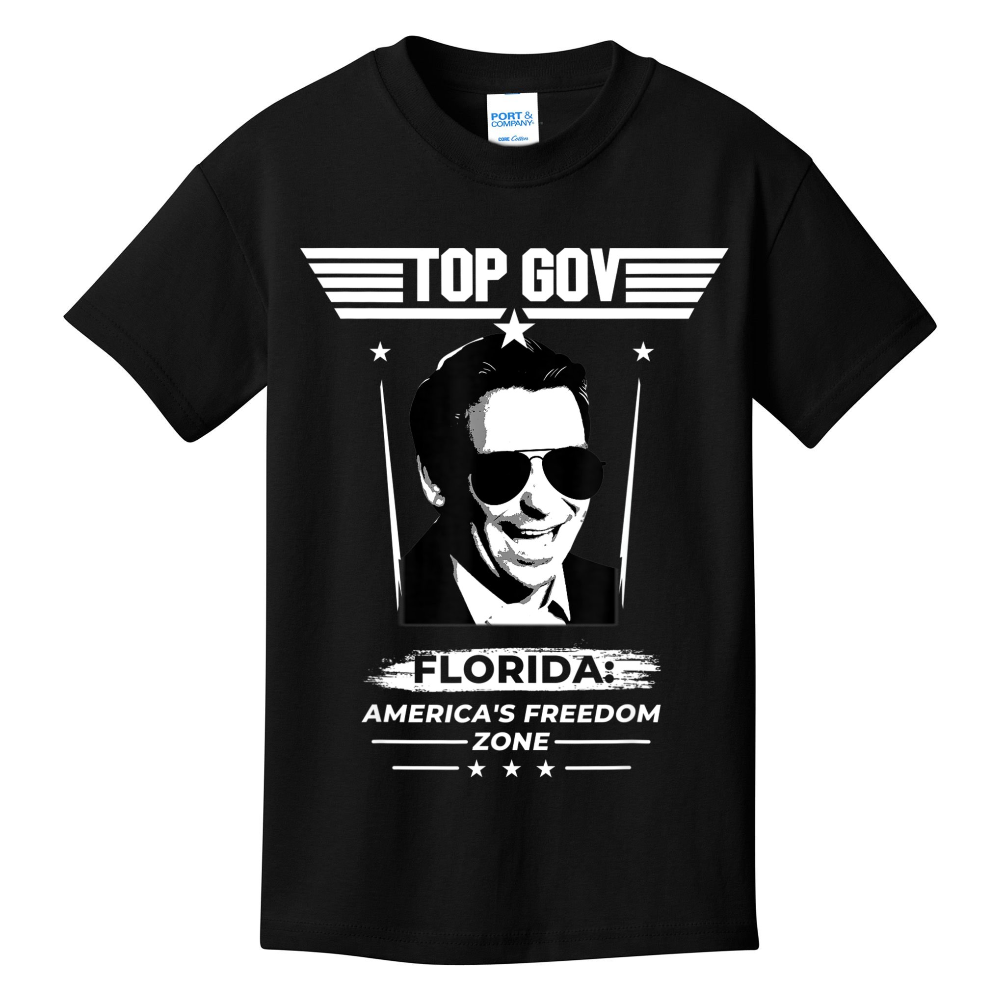Top Gov Ron DeSantis Florida America's Freedom Zone Top Gov Kids T-Shirt