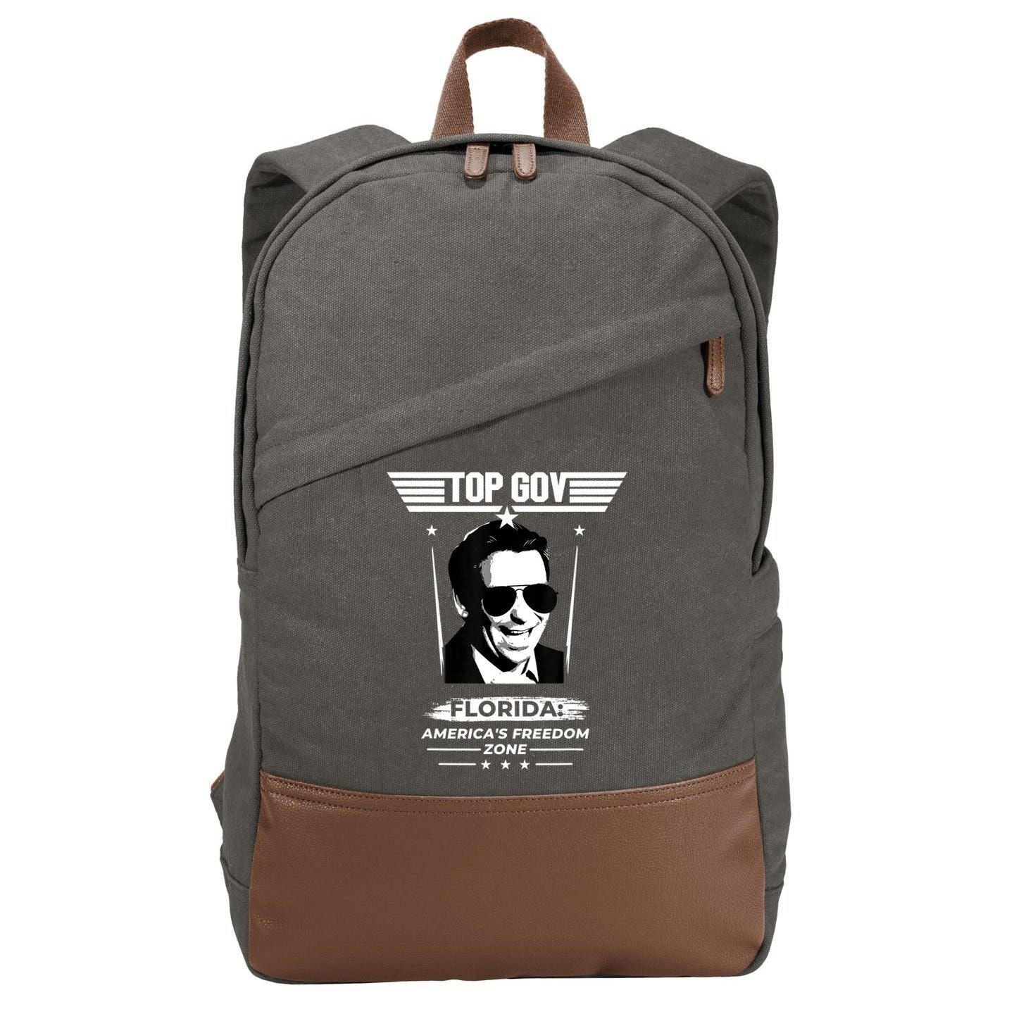 Top Gov Ron DeSantis Florida America's Freedom Zone Top Gov Cotton Canvas Backpack