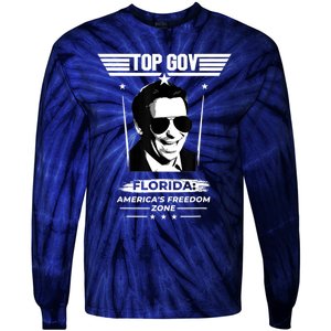 Top Gov Ron DeSantis Florida America's Freedom Zone Top Gov Tie-Dye Long Sleeve Shirt