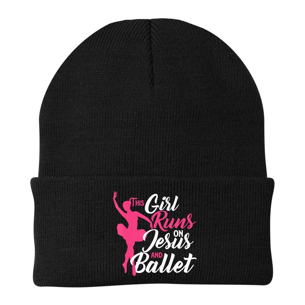 This Girl Runs On Jesus And Ballet Barre Ballerina Chassã© Beanie