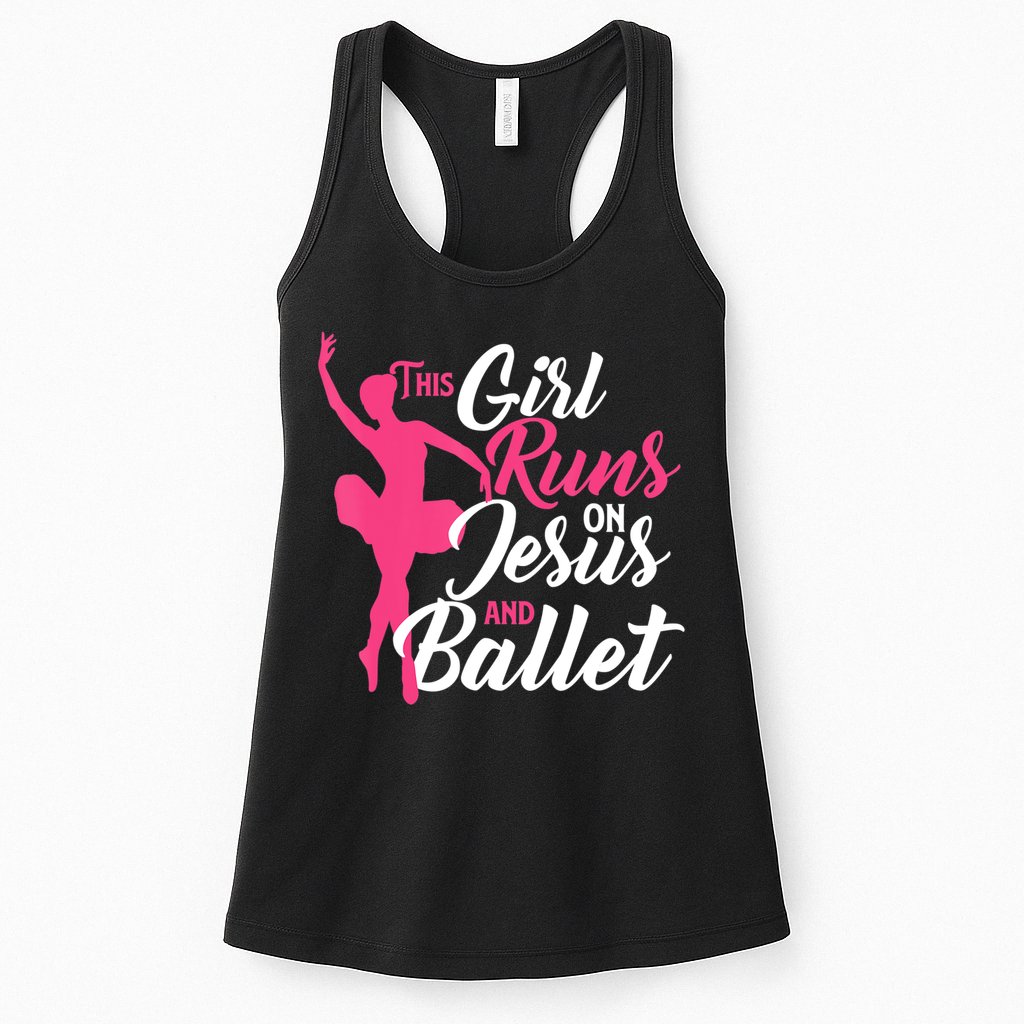 This Girl Runs On Jesus And Ballet Barre Ballerina Chassã© Womens Tank Top
