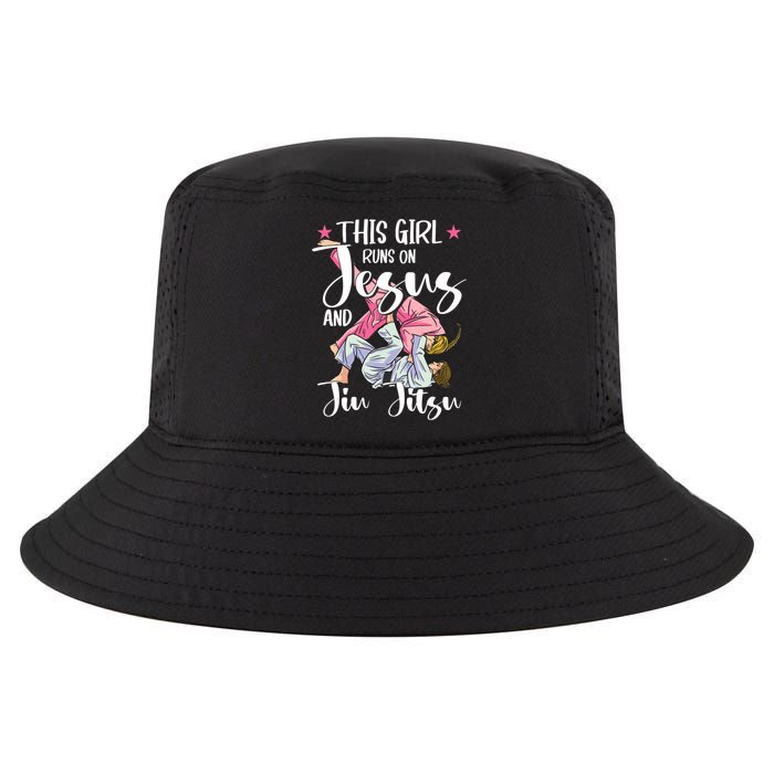 This Girl Runs On Jesus And Jiu Jitsu Cool Comfort Performance Bucket Hat
