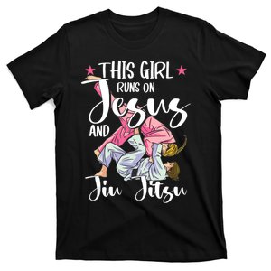 This Girl Runs On Jesus And Jiu Jitsu T-Shirt