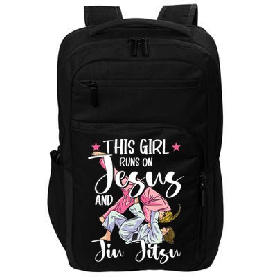This Girl Runs On Jesus And Jiu Jitsu Impact Tech Backpack