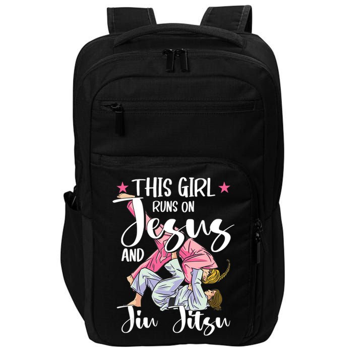 This Girl Runs On Jesus And Jiu Jitsu Impact Tech Backpack
