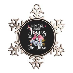 This Girl Runs On Jesus And Jiu Jitsu Metallic Star Ornament