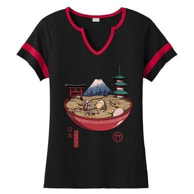 The Great Ramen Wave Ladies Halftime Notch Neck Tee