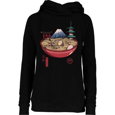 The Great Ramen Wave Womens Funnel Neck Pullover Hood