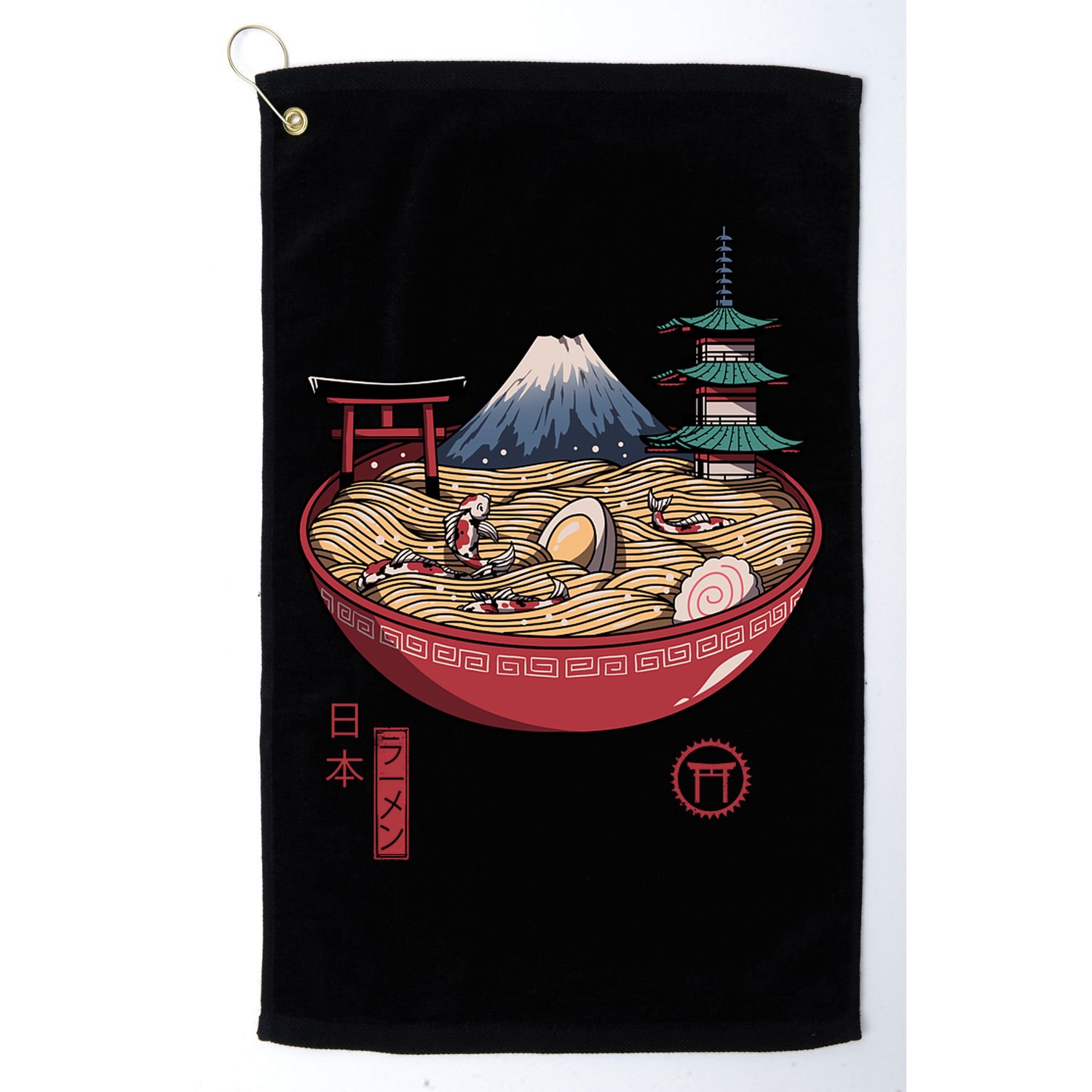 The Great Ramen Wave Golf Towel