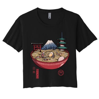 The Great Ramen Wave Crop Top
