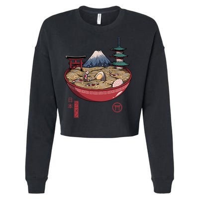 The Great Ramen Wave Cropped Pullover Crew
