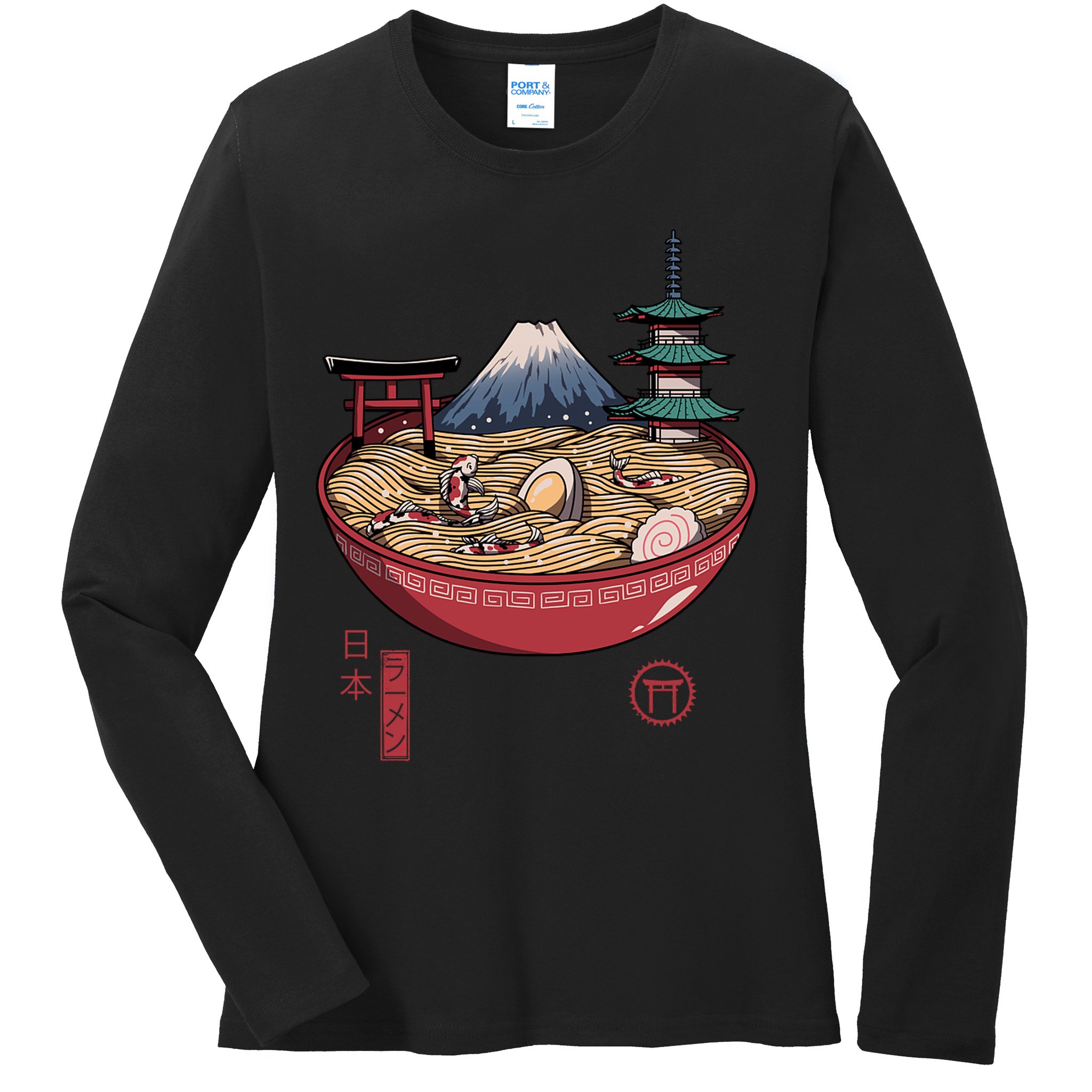 The Great Ramen Wave Ladies Long Sleeve Shirt