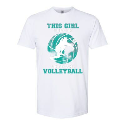 This Girl Runs On Jesus And Volleyball Teen Cute Gifts Softstyle CVC T-Shirt