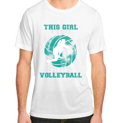 This Girl Runs On Jesus And Volleyball Teen Cute Gifts Adult ChromaSoft Performance T-Shirt