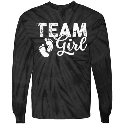 Team Gender Reveal Party Team Pink Baby Announcement Tie-Dye Long Sleeve Shirt