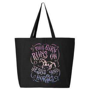 This Girl Runs On Jesus And Horses Horse Riding Equestrian= 25L Jumbo Tote