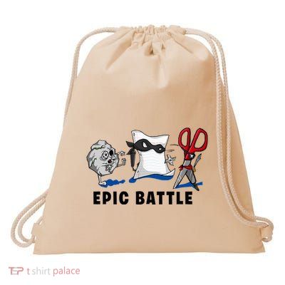 Trendy Graphic Rock Paper Scissors Epic Battle Drawstring Bag