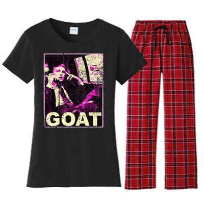 Trump Goat Republican Conservative Gifts Trump 2024 Women's Flannel Pajama Set