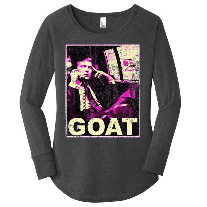 Trump Goat Republican Conservative Gifts Trump 2024 Women's Perfect Tri Tunic Long Sleeve Shirt