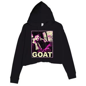 Trump Goat Republican Conservative Gifts Trump 2024 Crop Fleece Hoodie