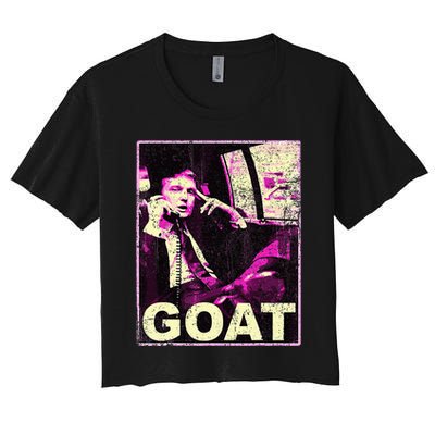 Trump Goat Republican Conservative Gifts Trump 2024 Women's Crop Top Tee