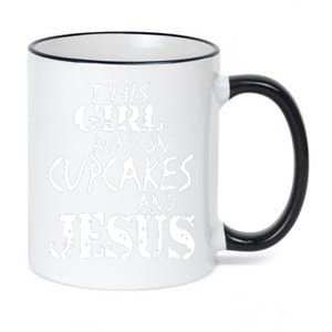 This Girl Runs On Cupcake And Jesus 11oz Black Color Changing Mug