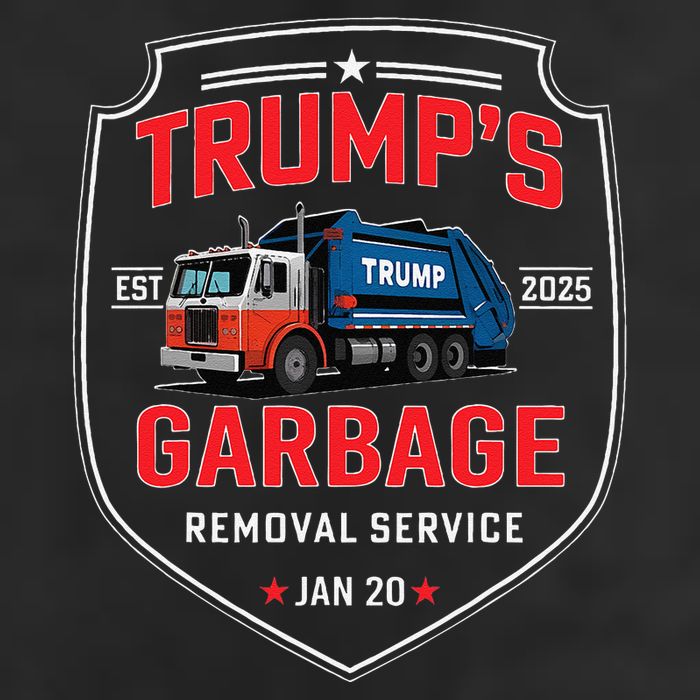 TrumpS Garbage Removal Service Funny Trump President 2025 7 Panel Mesh Trucker Snapback Hat