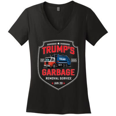 TrumpS Garbage Removal Service Funny Trump President 2025 Women's V-Neck T-Shirt