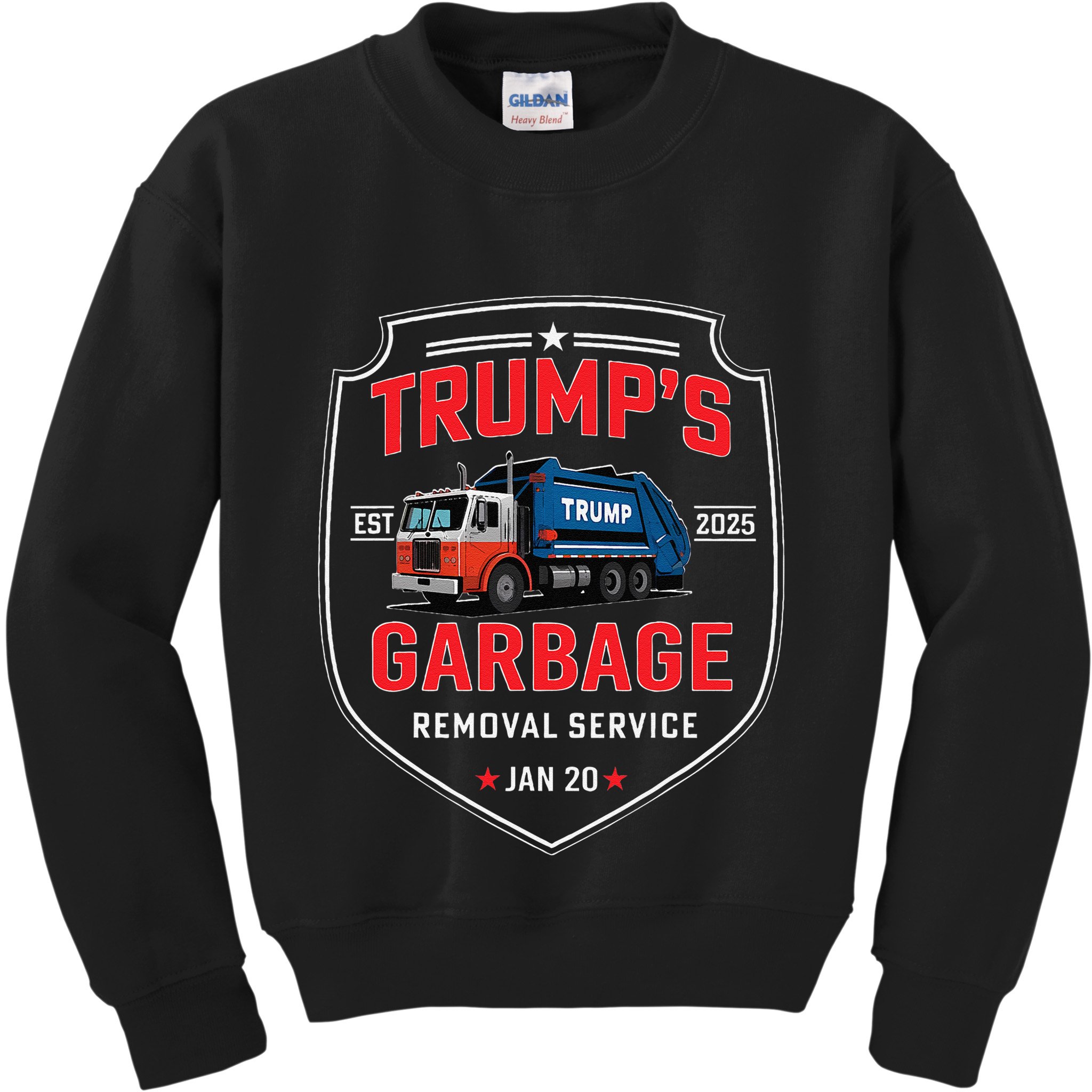 TrumpS Garbage Removal Service Funny Trump President 2025 Kids Sweatshirt
