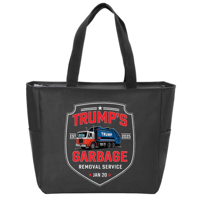 TrumpS Garbage Removal Service Funny Trump President 2025 Zip Tote Bag