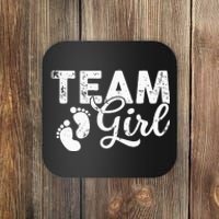 Team Gender Reveal Party Team Pink Baby Announcement Coaster