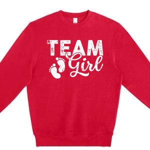 Team Gender Reveal Party Team Pink Baby Announcement Premium Crewneck Sweatshirt