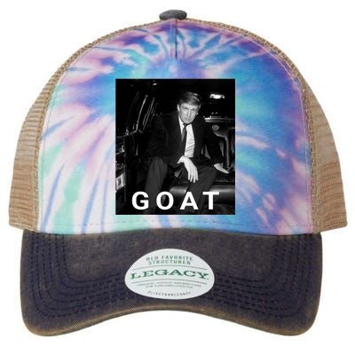 Trump Goat Republican Conservative Gift Trump 2024 Legacy Tie Dye Trucker Hat