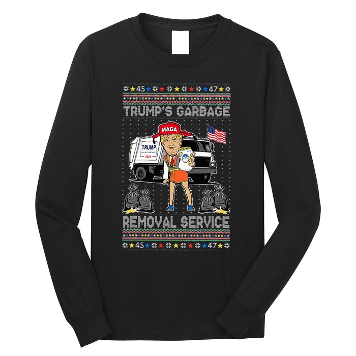 TrumpS Garbage Removal Service Funny Trump President 2025 Long Sleeve Shirt