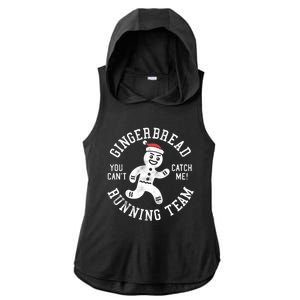 Trendy Gingerbread Running Team Christmas Humor Ladies PosiCharge Tri-Blend Wicking Draft Hoodie Tank