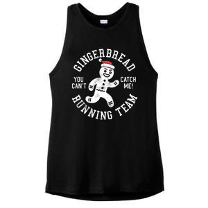 Trendy Gingerbread Running Team Christmas Humor Ladies PosiCharge Tri-Blend Wicking Tank