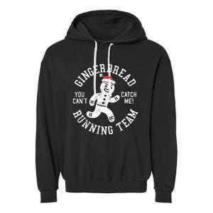 Trendy Gingerbread Running Team Christmas Humor Garment-Dyed Fleece Hoodie