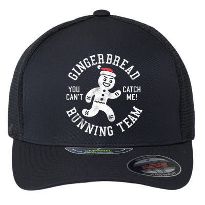 Trendy Gingerbread Running Team Christmas Humor Flexfit Unipanel Trucker Cap
